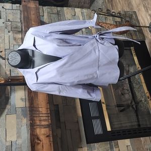 NWT Coldwater Creek 3/4 Sleeve No Iron Tie Crossover Blouse